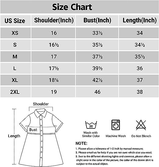 Dress for Women with Pockets Short Sleeve Babydoll Denim Shirt Dresses for Women